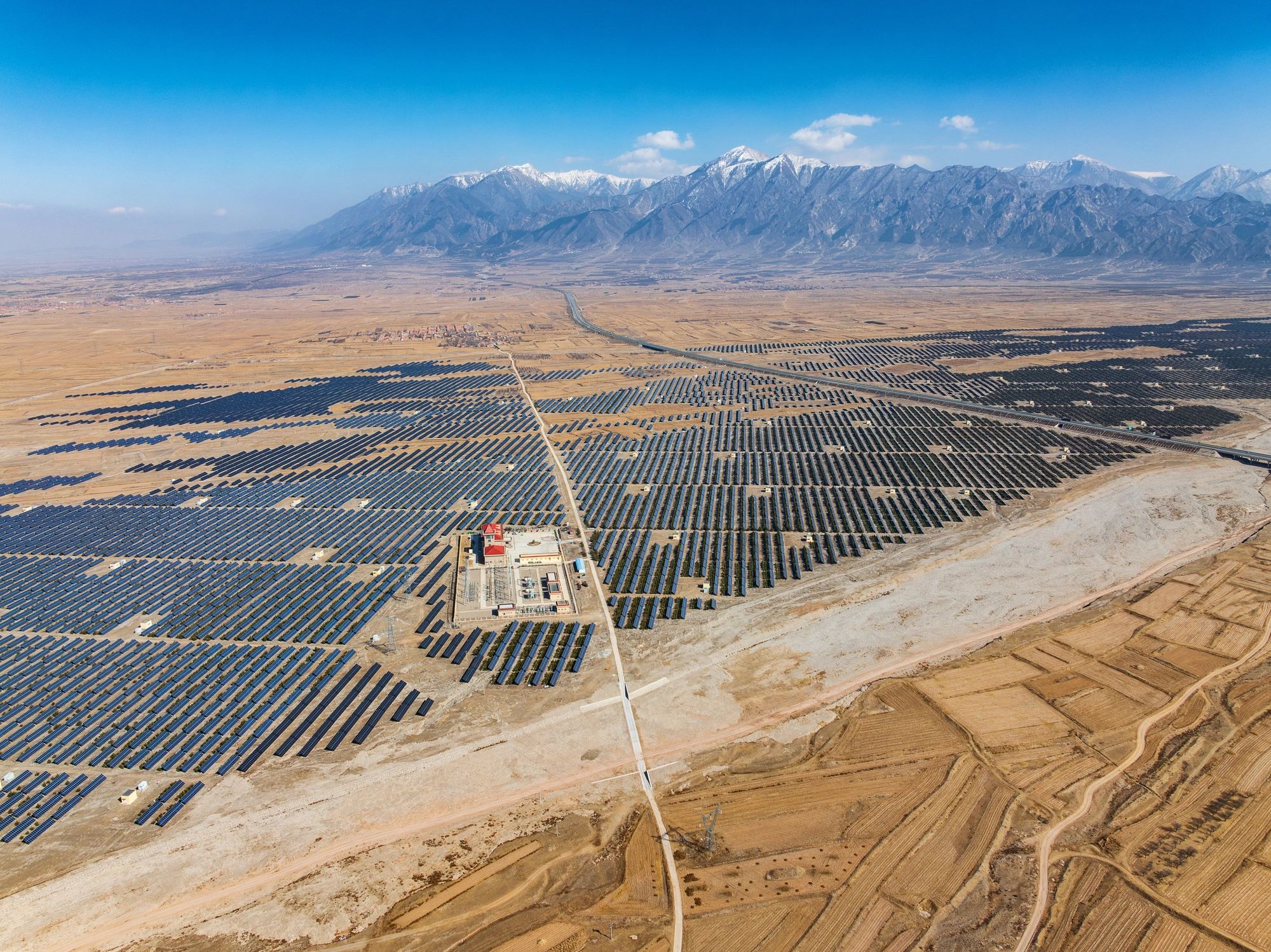 Photovoltaic power plant from above