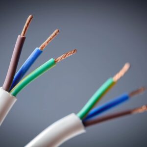 Electric appliance cable twin and earth, live, neutral and earth wiring
